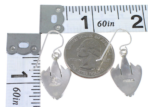 Turquoise Opal Sterling Silver Southwest Hook Dangle Earrings QX72344