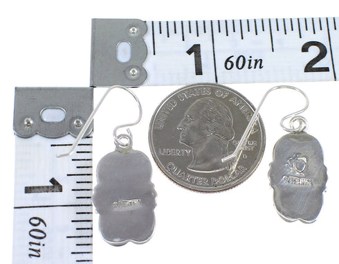 Southwest Turquoise Opal Sterling Silver Hook Dangle Earrings QX72408