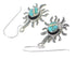 Turquoise Opal Sterling Silver Southwest Sun Hook Dangle Earrings QX72424