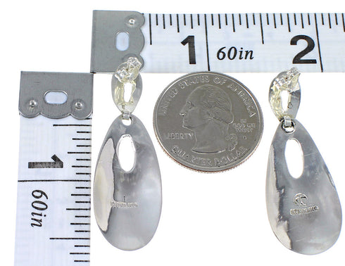 Turquoise Opal Authentic Sterling Silver Southwest Post Dangle Earrings QX81789