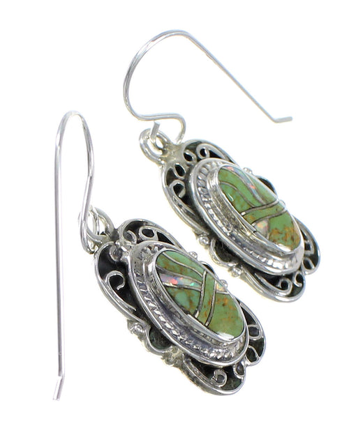 Sterling Silver Southwest Turquoise Opal Hook Dangle Earrings QX81810