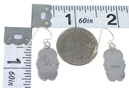 Authentic Sterling Silver Southwest Turquoise Opal Hook Dangle Earrings QX81812