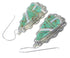 Turquoise Opal Authentic Sterling Silver Southwest Hook Dangle Earrings QX81868