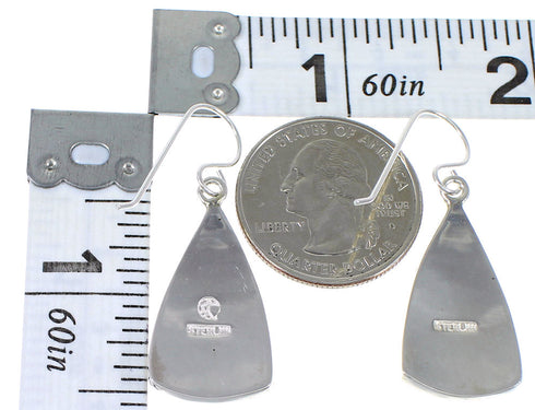 Authentic Sterling Silver Turquoise Opal Southwestern Hook Dangle Earrings QX81908