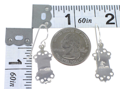 Southwest Turquoise Opal Genuine Sterling Silver Hook Dangle Earrings QX81958