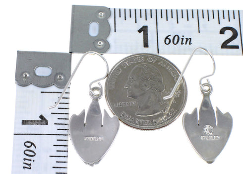 Authentic Sterling Silver Southwestern Turquoise And Opal Hook Dangle Earrings QX81980