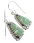 Turquoise Opal Silver Southwestern Flower Hook Dangle Earrings QX82094