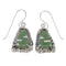 Turquoise Opal Sterling Silver Southwestern Flower Hook Dangle Earrings QX82098