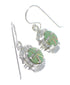 Turquoise And Opal Genuine Sterling Silver Southwestern Hook Dangle Earrings QX82114