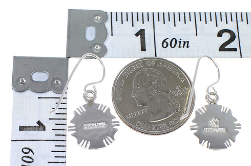 Turquoise And Opal Genuine Sterling Silver Southwestern Hook Dangle Earrings QX82114