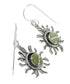 Southwestern Sun Turquoise Opal Silver Hook Dangle Earrings QX82119