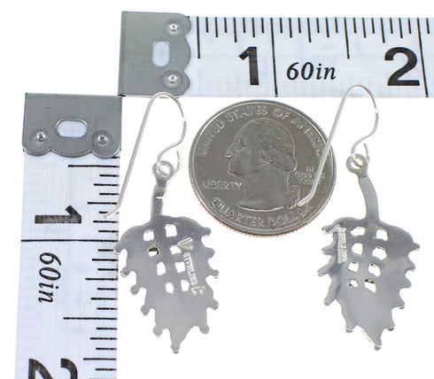 Southwestern Authentic Sterling Silver Turquoise Hook Dangle Earrings QX69245