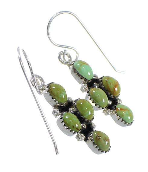 Turquoise Southwest Sterling Silver Hook Dangle Earrings QX69306