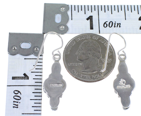 Turquoise Southwestern Genuine Sterling Silver Hook Dangle Earrings QX69319