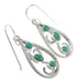 Southwest Authentic Sterling Silver Turquoise Hook Dangle Earrings QX69325