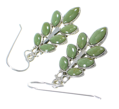 Authentic Sterling Silver Southwest Turquoise Hook Dangle Earrings QX69347