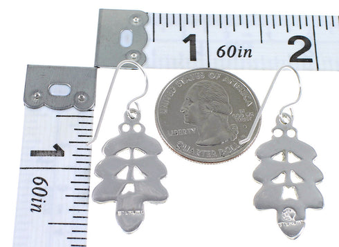 Authentic Sterling Silver Southwestern Turquoise Hook Dangle Earrings QX69349