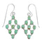 Turquoise Southwestern Genuine Sterling Silver Hook Dangle Earrings QX69370