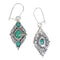 Genuine Sterling Silver Southwestern Turquoise Hook Dangle Reversible Earrings QX69379