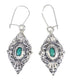 Genuine Sterling Silver Southwestern Turquoise Hook Dangle Reversible Earrings QX69379