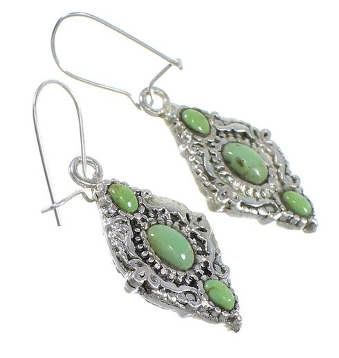 Authentic Sterling Silver Southwestern Turquoise Hook Dangle Reversible Earrings QX69381