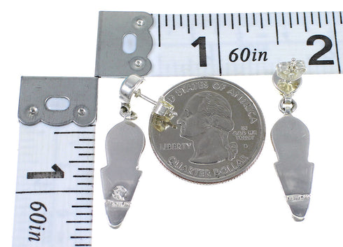 Multicolor And Authentic Sterling Silver Southwest Post Dangle Earrings YX69472
