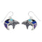 Southwest Multicolor And Sterling Silver Bear Arrow Hook Dangle Earrings YX69487