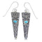 Southwest Water Wave Turquoise Hand Sterling Silver Hook Dangle Earrings RX69213