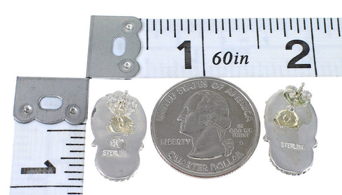 Turquoise And Sterling Silver Southwest Post Earrings RX69346