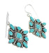 Southwestern Turquoise Sterling Silver Hook Dangle Earrings QX69229