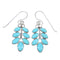Southwest Sterling Silver Turquoise Hook Dangle Earrings QX69231
