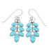Southwest Sterling Silver Turquoise Hook Dangle Earrings QX69231