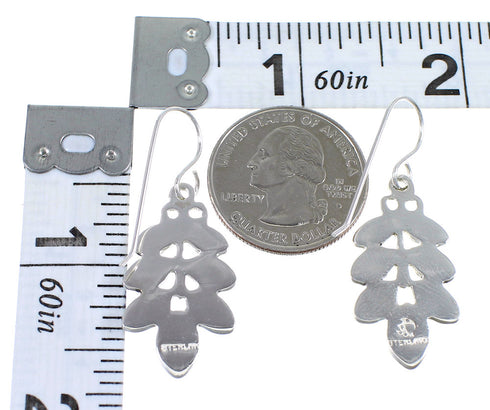 Southwest Sterling Silver Turquoise Hook Dangle Earrings QX69231