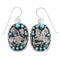 Southwest Eagle Turquoise Sterling Silver Hook Dangle Earrings QX69234
