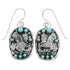 Southwest Eagle Turquoise Sterling Silver Hook Dangle Earrings QX69234