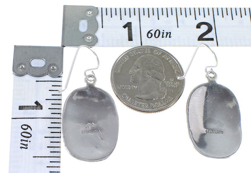 Turquoise Authentic Sterling Silver Horse Southwest Hook Dangle Earrings QX69235