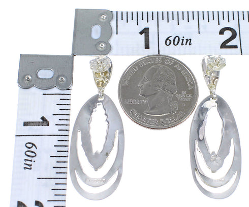 Sterling Silver Southwest Turquoise Opal Post Dangle Earrings QX69405