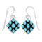 Authentic Sterling Silver Turquoise Southwest Hook Dangle Earrings QX69437