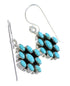 Authentic Sterling Silver Turquoise Southwest Hook Dangle Earrings QX69437