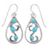 Authentic Sterling Silver Turquoise Southwestern Hook Dangle Earrings QX69499