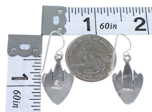 Authentic Sterling Silver Multicolor Inlay Hook Dangle Earrings RX70408