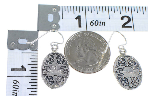 Multicolor Inlay Sterling Silver Hook Dangle Earrings RX70409