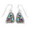Sterling Silver Multicolor Hook Dangle Earrings RX70575