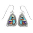 Sterling Silver Multicolor Hook Dangle Earrings RX70575