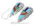 Southwest Multicolor Genuine Sterling Silver Hook Dangle Earrings RX70582