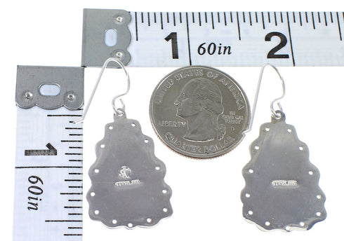 Southwest Multicolor Genuine Sterling Silver Hook Dangle Earrings RX70582