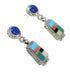 Southwestern Authentic Sterling Silver Multicolor Inlay Post Dangle Earrings QX71986