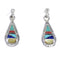 Authentic Sterling Silver Southwest Multicolor Inlay Tear Drop Post Dangle Earrings QX72131