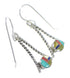 Multicolor Inlay Sterling Silver Southwestern Hook Dangle Earrings QX72180
