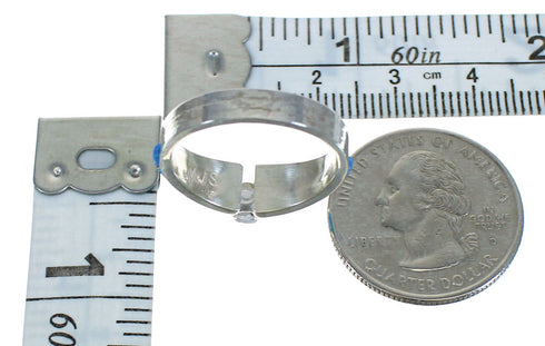 Zuni Indian Silver Blue Opal And Cubic Zirconia Ring Size 6 YX72924